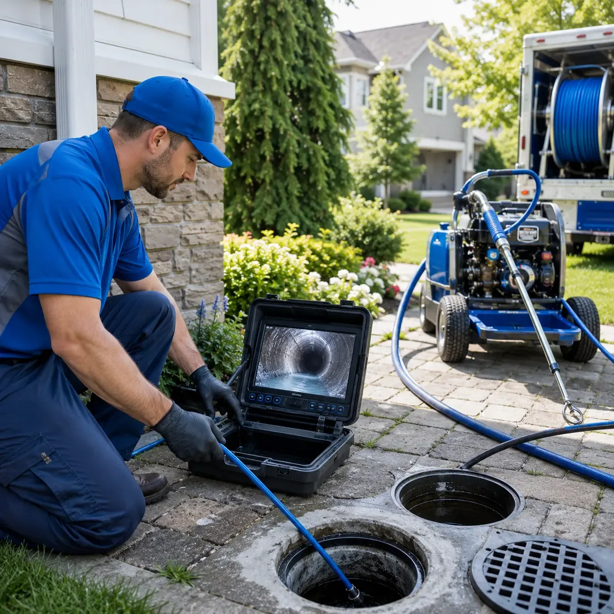 Outdoor drain cleaning professionals serving Claremont, NH